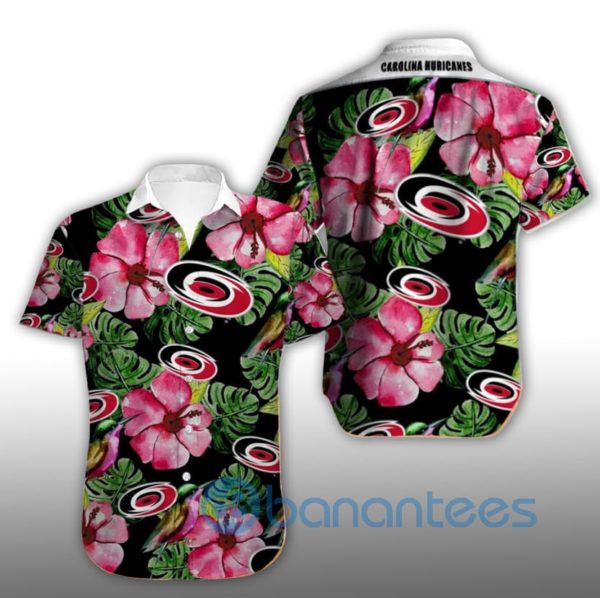Carolina Hurricanes Big Floral Short Sleeves Hawaiian Shirt Product Photo