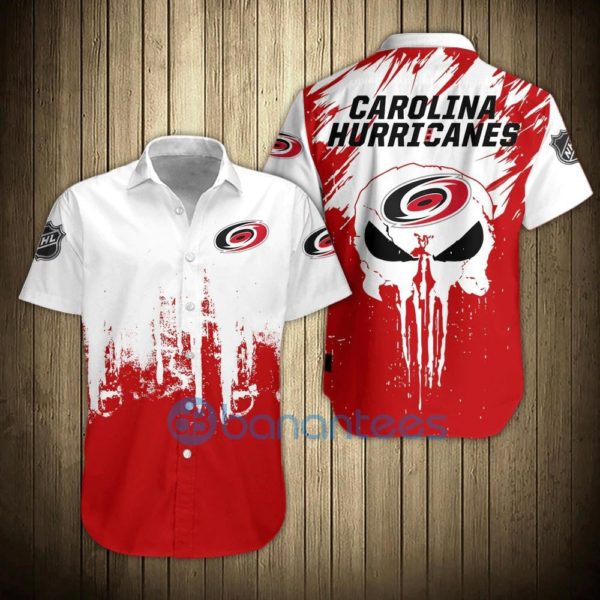Carolina Hurricanes Skull Short Sleeves Hawaiian Shirt Product Photo