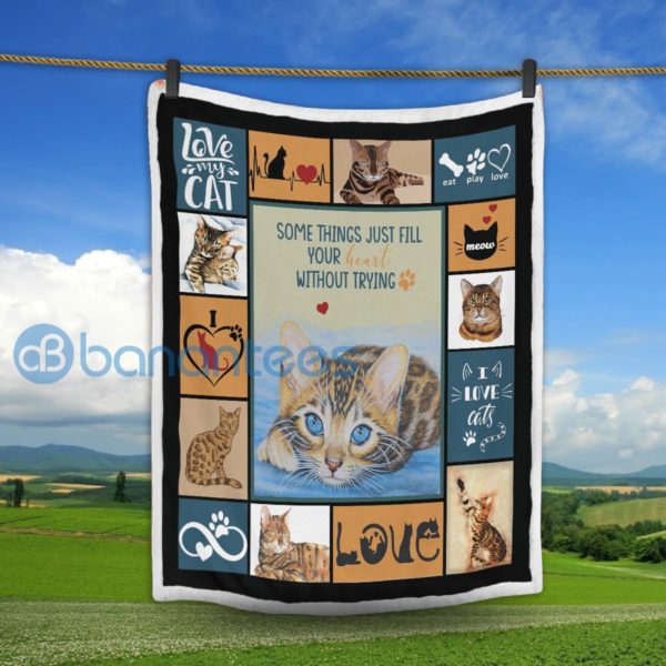 Cat Lover Love My Cat Sherpa Blanket Product Photo