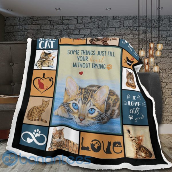 Cat Lover Love My Cat Sherpa Blanket Product Photo
