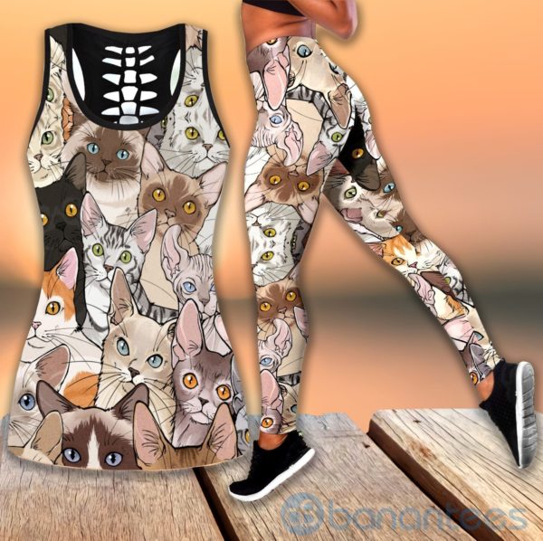 Cat Lover Tank Top Legging Set Outfit Product Photo