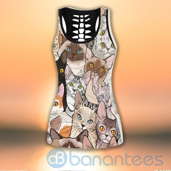 Cat Lover Tank Top Legging Set Outfit Product Photo