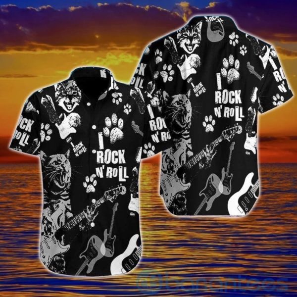 Cat Rock n Roll Tropical Hawaiian Shirt Product Photo