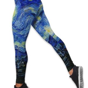 Cat Starry Night Hollow Tank And Legging Outfit Product Photo