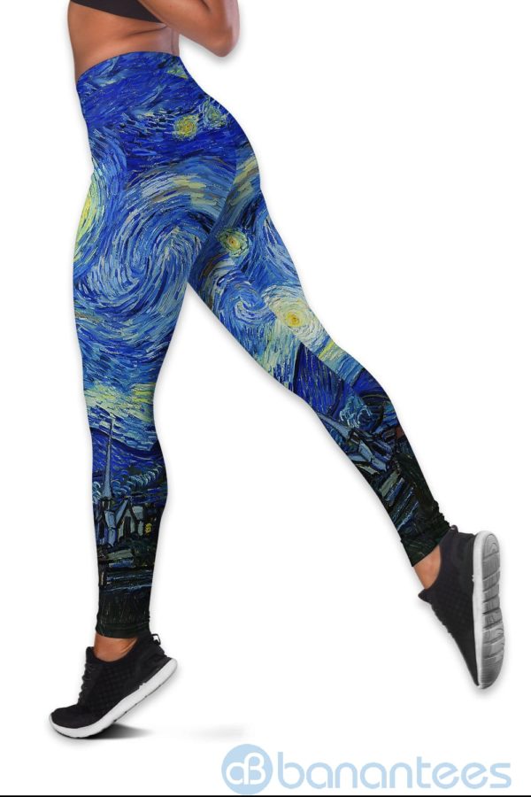 Cat Starry Night Hollow Tank And Legging Outfit Product Photo