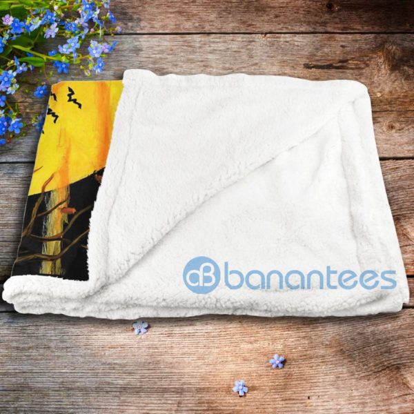 Cats And Witch Halloween Hello Darkness My Old Friend Sherpa Blanket Product Photo