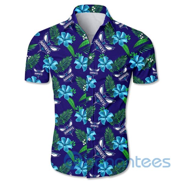 Charlotte Hornets Small Flowers Short Sleeves Hawaiian Shirt Product Photo