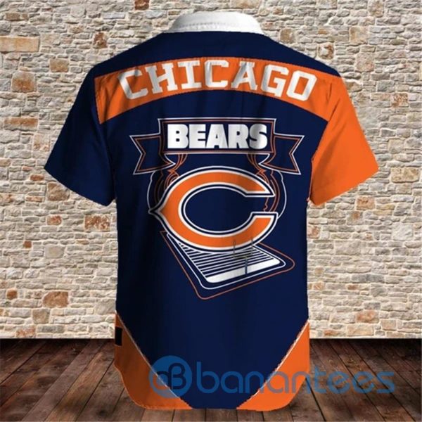 Chicago Bears Men's Short Sleeves Hawaiian Shirts Fireball Button Product Photo