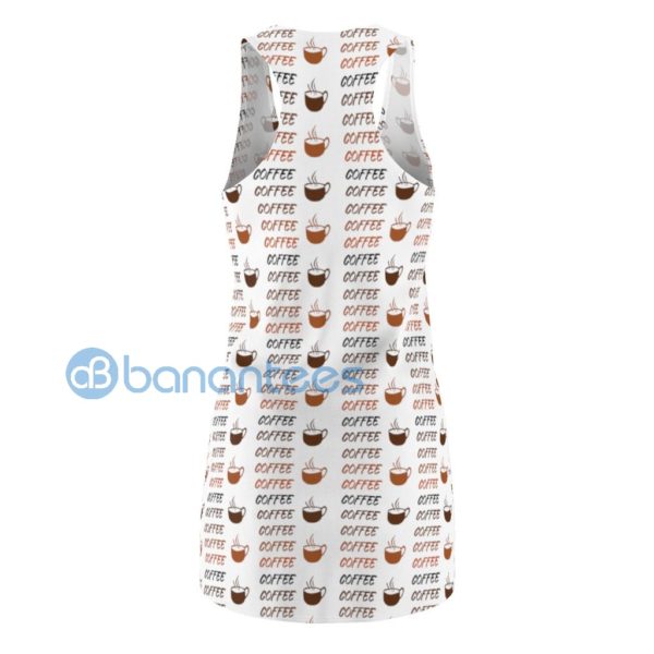 Coffee Cup Seamless Pattern White Racerback Dress For Women Product Photo