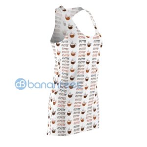 Coffee Cup Seamless Pattern White Racerback Dress For Women Product Photo