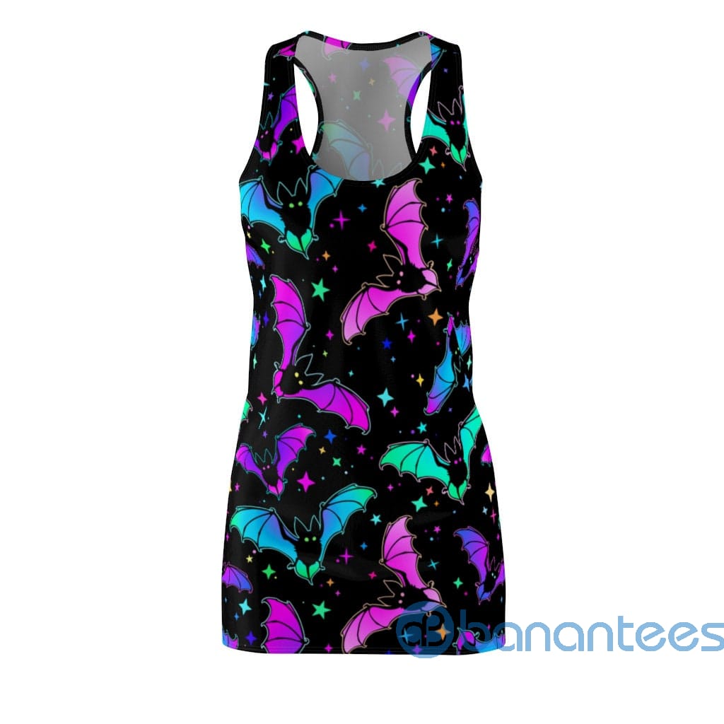 colorful-bats-seamless-pattern-black-racerback-dress-for-women-4-eZvU7.jpg Colorful Bats Seamless Pattern Black Racerback Dress For Women Product Photo