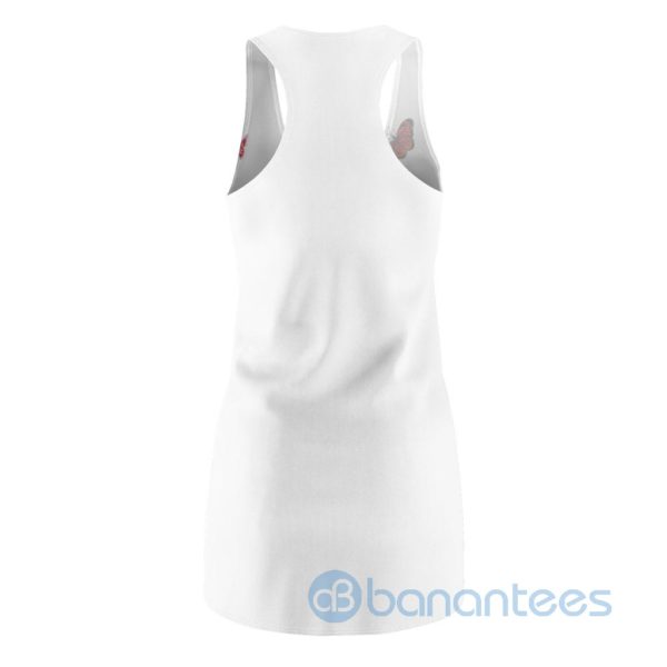 Colorful Butterflies White Racerback Dress For Women Product Photo