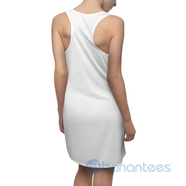Colorful Butterflies White Racerback Dress For Women Product Photo