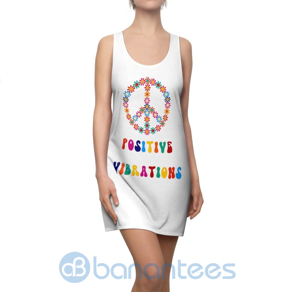 colorful-positive-vibrations-white-racerback-dress-for-women-5-O4TKd.jpg Colorful Positive Vibrations White Racerback Dress For Women Product Photo