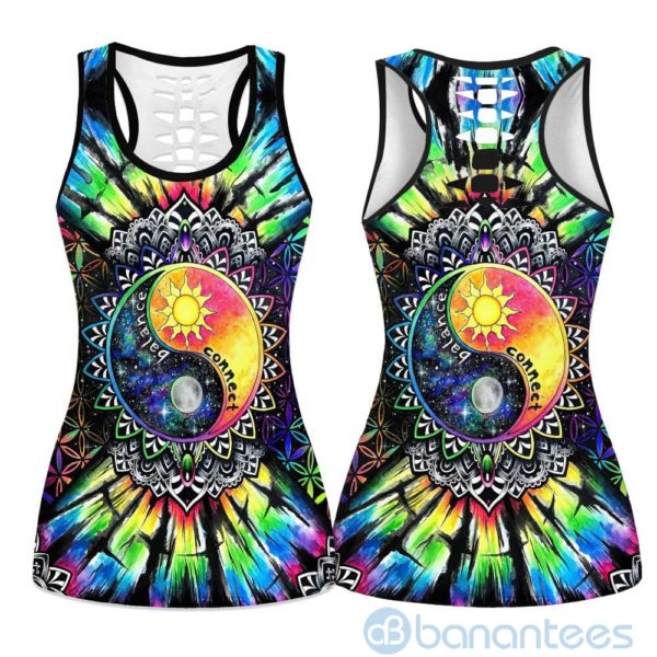 Connecting Elements Yoga Hollow Tank And Legging Outfit Product Photo