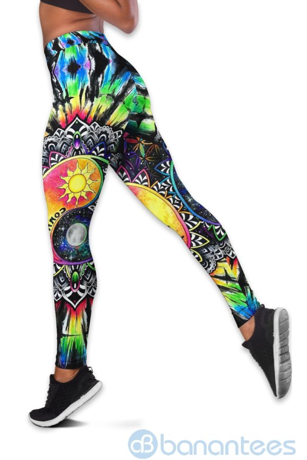 Connecting Elements Yoga Hollow Tank And Legging Outfit Product Photo