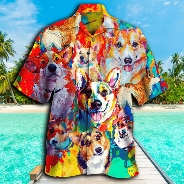 Corgi Dog Shirt Pembroke Welsh Corgi Dog Hawaiian Shirt Summer Hawaiian Product Photo