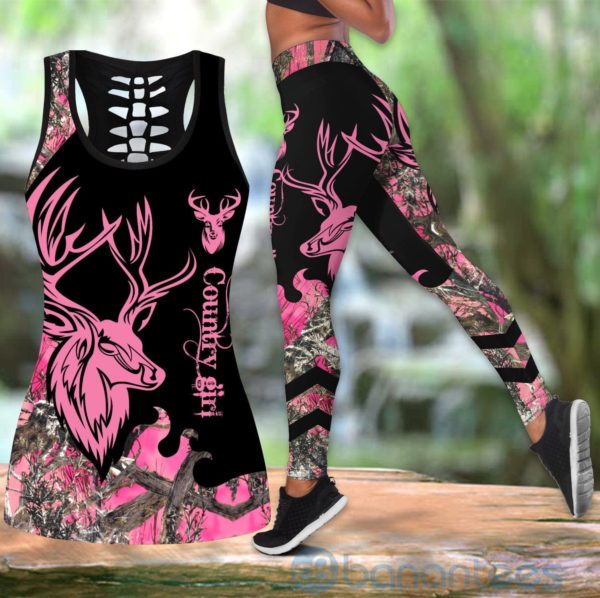 Country Girl Pink Tank Top Legging Set Outfit Product Photo