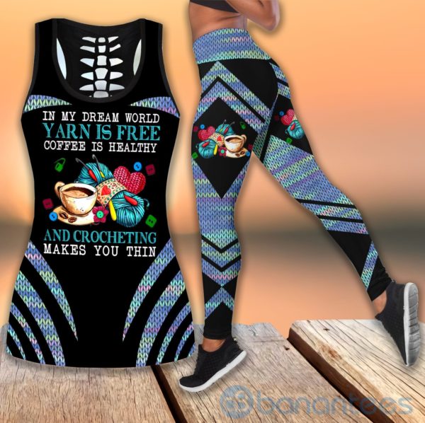 Crocheting Tank Top Legging Set Outfit Product Photo