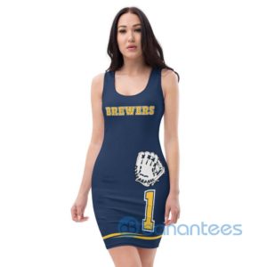 Custom Name Fashion Baseball Fan Brewers Themed Fitted Racerback Dress Product Photo