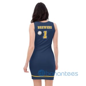 Custom Name Fashion Baseball Fan Brewers Themed Fitted Racerback Dress Product Photo