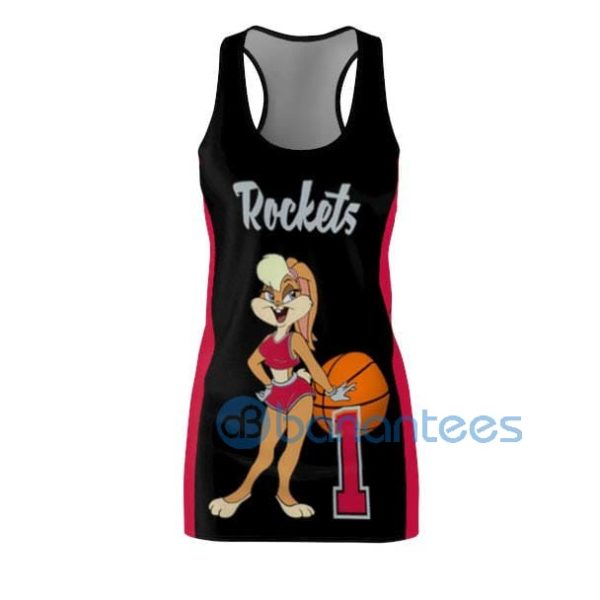 Custom Name Fashion Rockets Basketball Bunny Themed Racerback Dress Product Photo