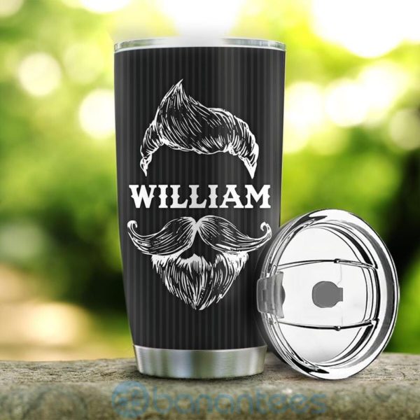 Custom Name Gift For Dad Awesome Dads Tattoos Beards Tumbler Product Photo