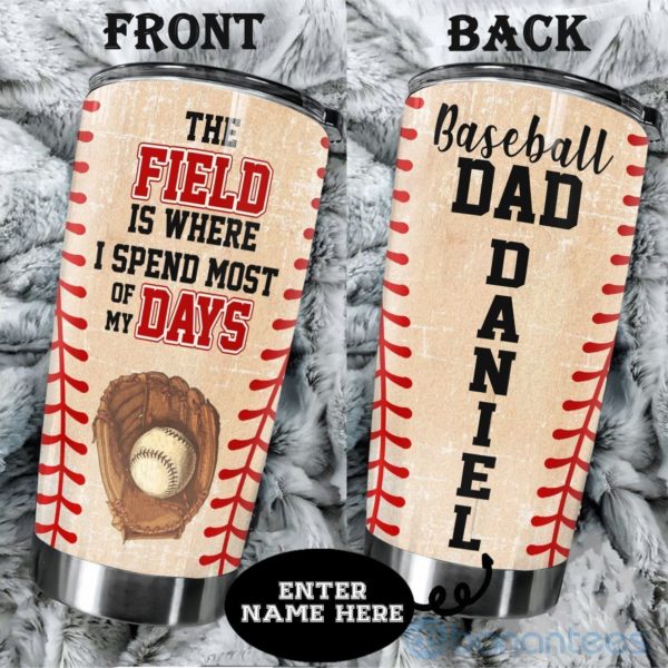 Custom Name Gift For Dad Baseball Dad Tumbler Product Photo