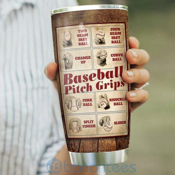 Custom Name Gift For Dad Baseball Pitch Grips Tumbler Product Photo