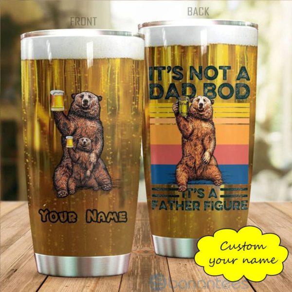 Custom Name Gift For Dad Bear Beer Daddy Tumbler Product Photo