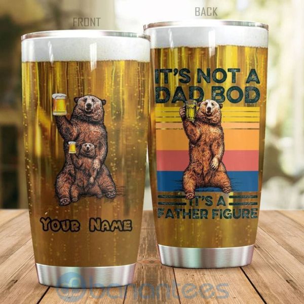 Custom Name Gift For Dad Bear Beer Daddy Tumbler Product Photo
