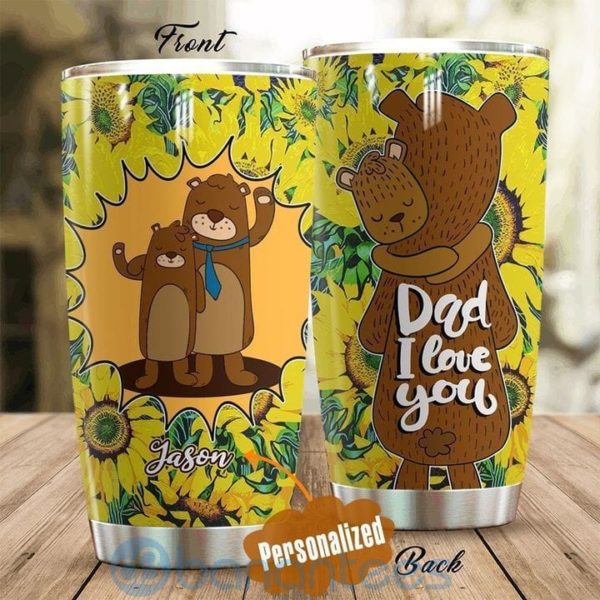 Custom Name Gift For Dad Bear Dad I Love You Tumbler Product Photo