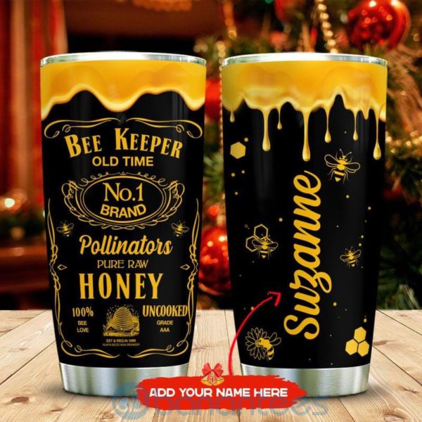 Custom Name Gift For Dad Bee Keeper Label Tumbler Product Photo