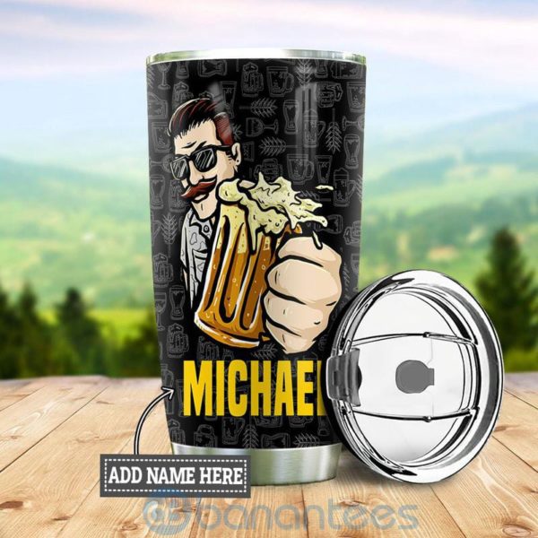 Custom Name Gift For Dad Beer Is The Answer Tumbler Product Photo