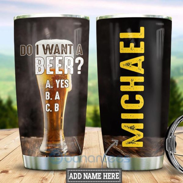 Custom Name Gift For Dad Beer Question Tumbler Product Photo