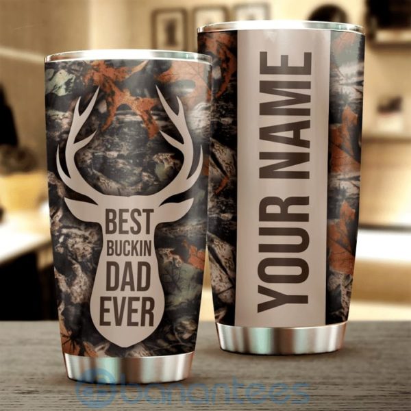 Custom Name Gift For Dad Best Bucking Dad Tumbler Product Photo