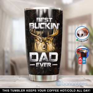 Custom Name Gift For Dad Best Bucking Dad Tumbler Product Photo