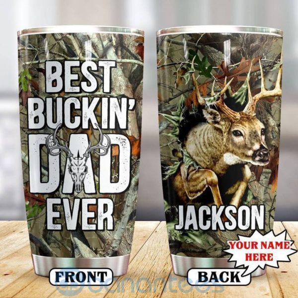 Custom Name Gift For Dad Best Deer Hunting Dad Tumbler Product Photo