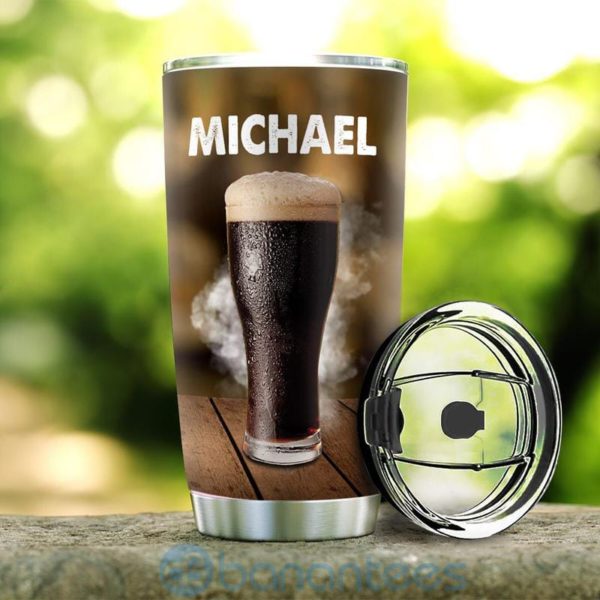 Custom Name Gift For Dad Black Beer Stout Tumbler Product Photo