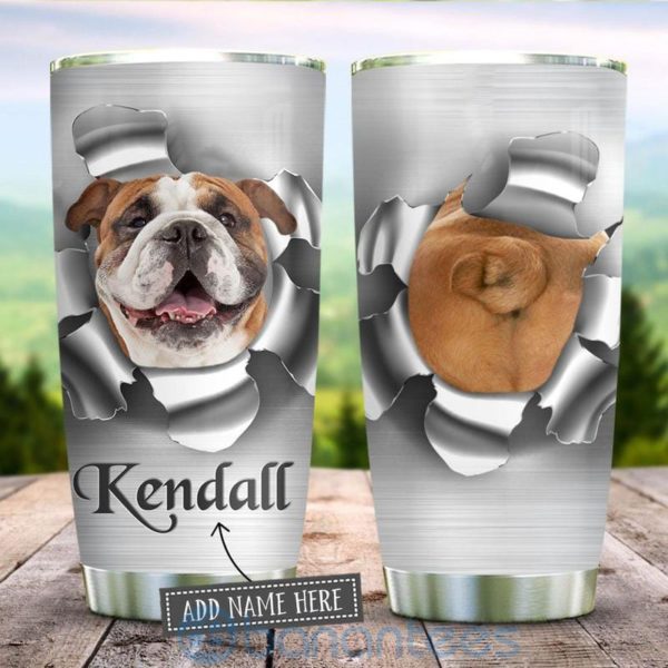 Custom Name Gift For Dad Bulldog Break Tumbler Product Photo
