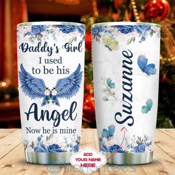 Custom Name Gift For Dad Butterfly Daddy Girl Tumbler Product Photo