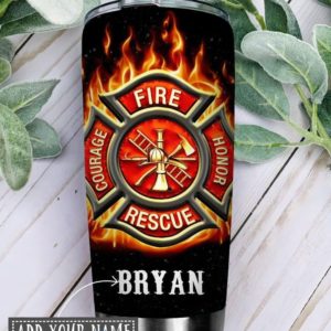 Custom Name Gift For Dad Call Me A Firefighter Tumbler Product Photo