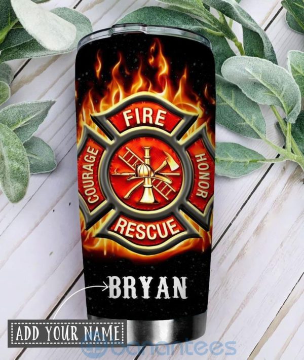 Custom Name Gift For Dad Call Me A Firefighter Tumbler Product Photo
