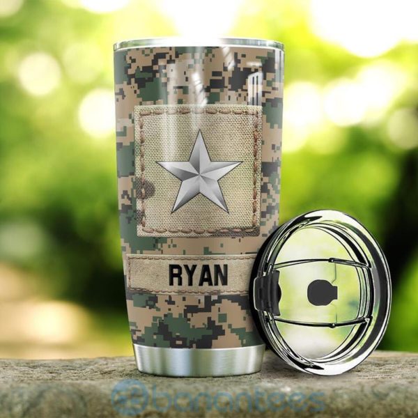 Custom Name Gift For Dad Camo US Marine Corps Tumbler Product Photo