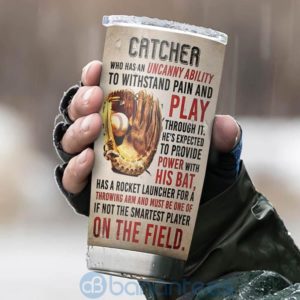 Custom Name Gift For Dad Catcher Baseball On The Field Tumbler Product Photo