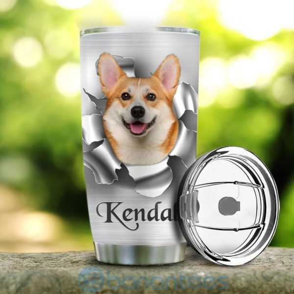 Custom Name Gift For Dad Corgi Break Tumbler Product Photo