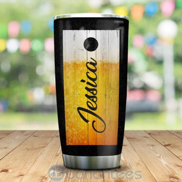 Custom Name Gift For Dad Cornhole And Beer Tumbler Product Photo