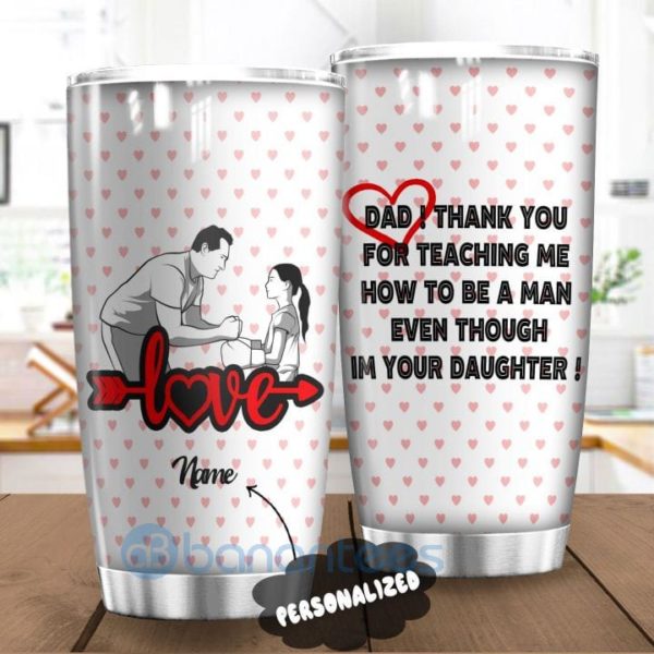 Custom Name Gift For Dad Dad And Daughter Tumbler Product Photo