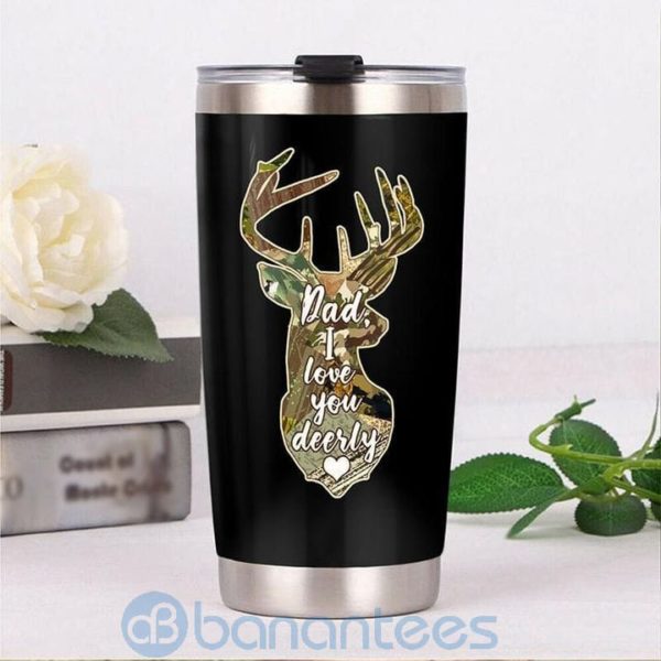 Custom Name Gift For Dad Dad I Love You Deerly Tumbler Product Photo
