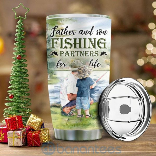 Custom Name Gift For Dad Dad Son Fishing Partner Tumbler Product Photo